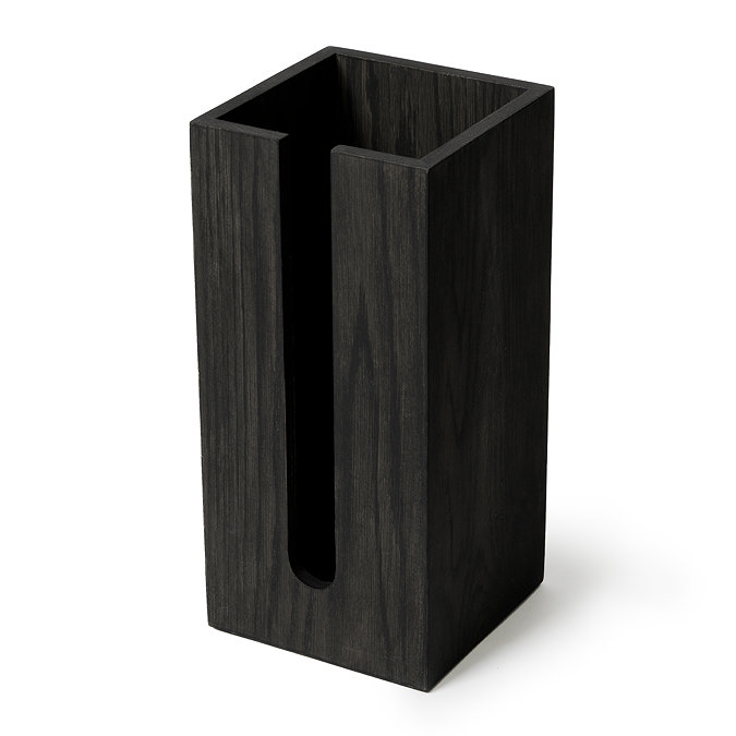 Wooden Spare Toilet Roll Storage Box Dark Oak