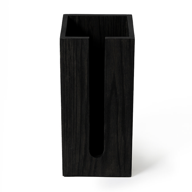 Wooden Spare Toilet Roll Storage Box Dark Oak
