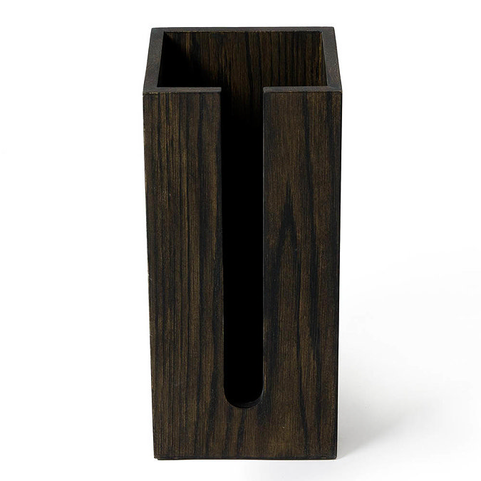 Wooden Spare Toilet Roll Storage Box Dark Oak  Profile Large Image