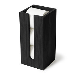 Wooden Spare Toilet Roll Storage Box Dark Oak