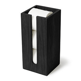 Wooden Spare Toilet Roll Storage Box Dark Oak