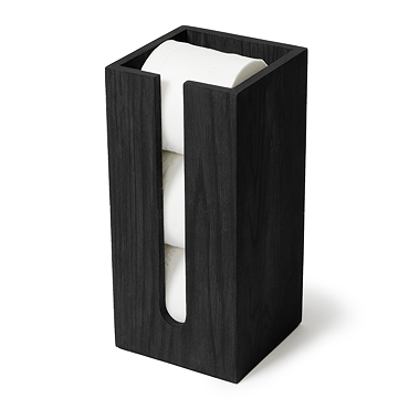 Wooden Spare Toilet Roll Storage Box Dark Oak