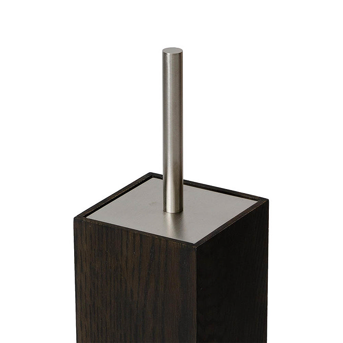 Wooden Toilet Brush & Holder Dark Oak  Standard Large Image