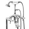 Wordsworth Traditional Chrome Freestanding Bath Shower Mixer Tap with Lion Paw Plinth Feature Large Image
