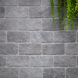 Wyndhurst Dark Grey Cobble Stone Effect Anti-slip Wall and Floor Tiles 113 x 226mm