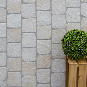 Wyndhurst White Cobble Stone Effect Anti-slip Tiles 150 x 150mm