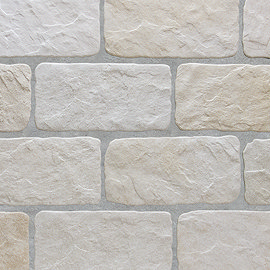 Wyndhurst White Cobble Stone Effect Anti-slip Wall and Floor Tiles 113 x 226mm