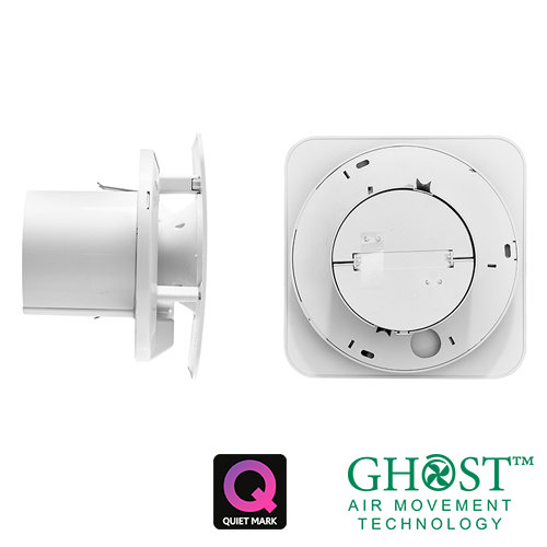 Xpelair C4PS Simply Silent Square Bathroom Extractor Fan With Pullcord