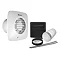 Xpelair DX100HTS Simply Silent 4" Square Bathroom Extractor Fan with Humidistat, Timer & Wall Kit -