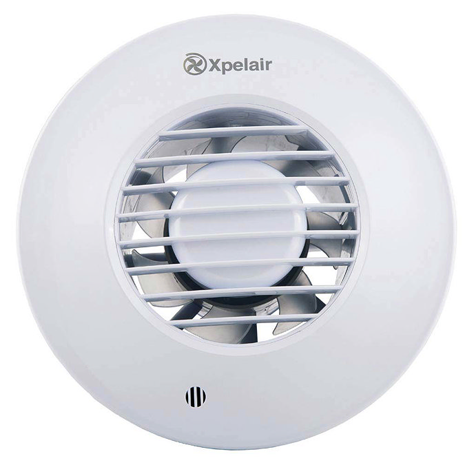 Xpelair LV100 Simply Silent 4" Round Bathroom Extractor Fan with Timer + Wall Kit  Profile Large Ima
