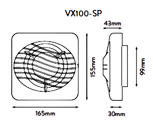 Xpelair VX100-SP 4" Single Speed Extractor Fan