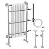 Yale Traditional Wall Hung Towel Rail Radiator (with Valves and Summer Electric Heating Kit)