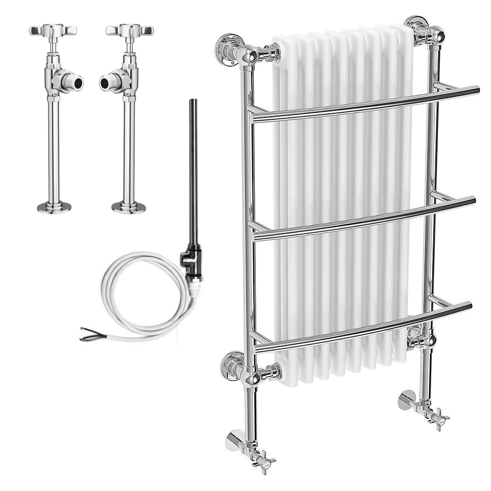 Yale Traditional Wall Hung Towel Rail Radiator (with Valves and Summer