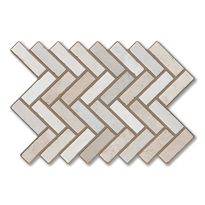 Yateley Light Grey Herringbone Brick Effect Wall & Floor Tiles - 400 x 600mm