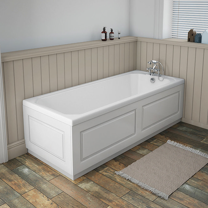 York 1700 x 700 Single Ended Bath Inc. White Ash Panels Large Image