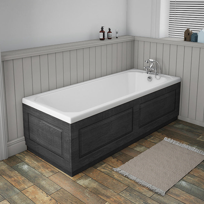 York 700mm Dark Grey Traditional End Bath Panel & Plinth  Profile Large Image