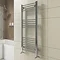 York Flat Heated Towel Rail - W400 x H1200mm - Chrome  Profile Large Image