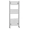 York Flat Heated Towel Rail - W500 x H1200mm - Chrome Large Image