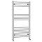 York Flat Heated Towel Rail - W600 x H1200mm - Chrome Profile Large Image