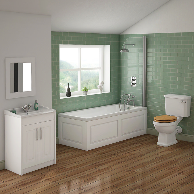 York Traditional Bathroom Suite (1700 x 700mm) Large Image