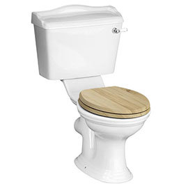 York Traditional Close Coupled Toilet + Soft Close Seat Medium Image