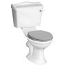 York Traditional Close Coupled Toilet + Stone Grey Soft Close Seat Large Image