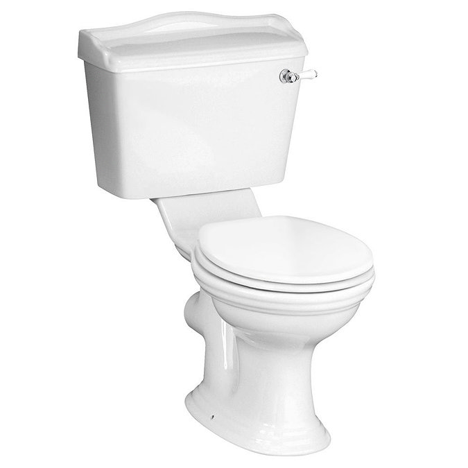 York Traditional Close Coupled Toilet + White Soft Close Seat Large Image