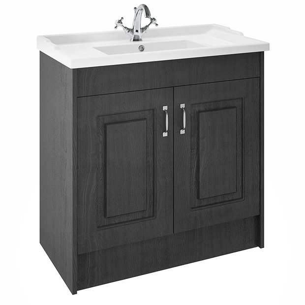 York Traditional Dark Grey Bathroom Basin Unit (1020 x 470mm) 1 Tap