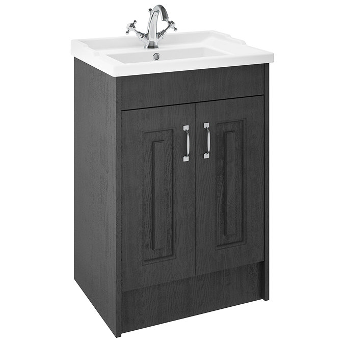 York Traditional Dark Grey Bathroom Basin Unit (620 x 470mm)