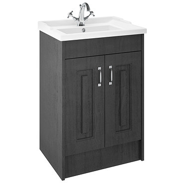 York Traditional Dark Grey Bathroom Basin Unit (600 x 460mm)  Profile Large Image