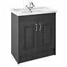 York Traditional Dark Grey Bathroom Basin Unit (820 x 480mm)