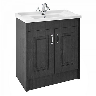 York Traditional Dark Grey Bathroom Basin Unit (820 x 470mm)  Profile Large Image
