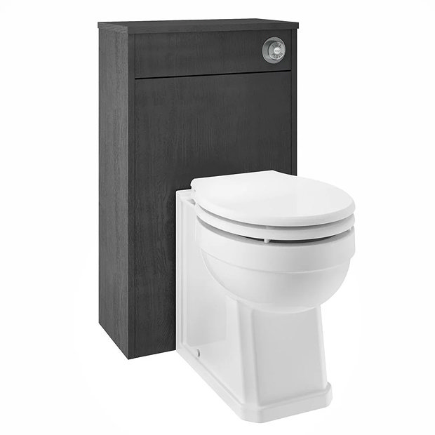 York Traditional Dark Grey BTW WC Unit with Pan & Top-Fixing Seat Large Image