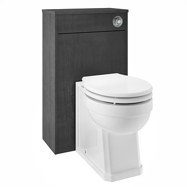 York Traditional Dark Grey BTW WC Unit with Pan & Top-Fixing Seat  Profile Large Image