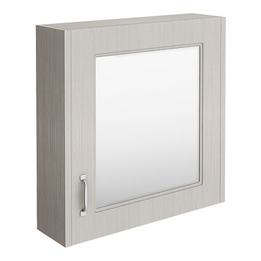 York Grey Bathroom Cabinet with Mirror - 600mm  Profile Large Image