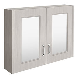 York Traditional Grey 2 Door Mirror Cabinet (800 x 162mm) Medium Image