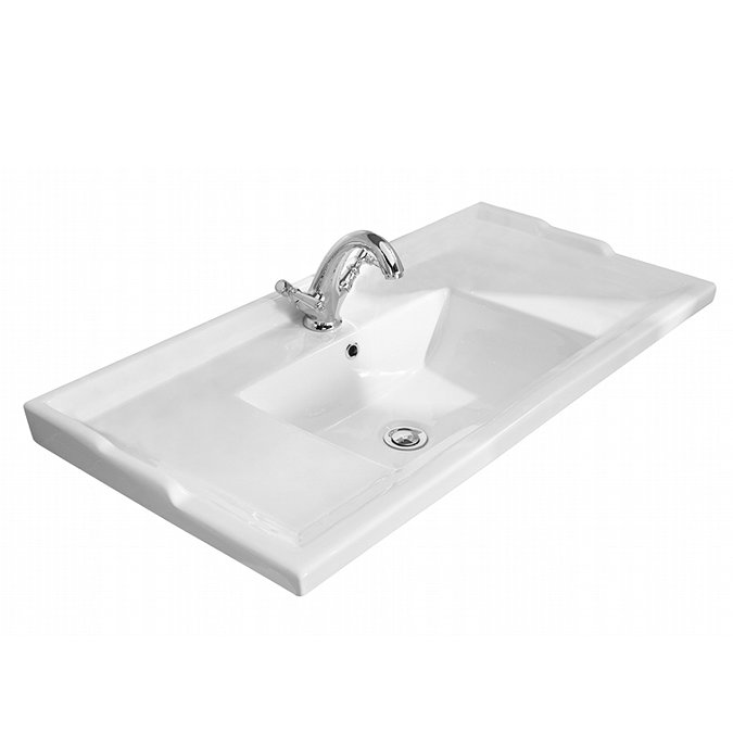 York Traditional Grey Bathroom Basin Unit (1020 x 470mm) - 1 Tap Hole  Profile Large Image