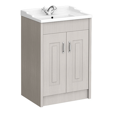 York Traditional Grey Bathroom Basin Unit (620 x 470mm)  Feature Large Image