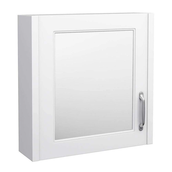York Traditional White 1 Door Mirror Cabinet (600 x 162mm) Large Image