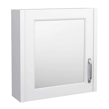 York Traditional White 1 Door Mirror Cabinet (600 x 162mm) Profile Large Image
