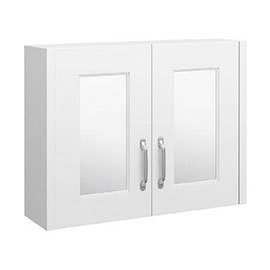 York Traditional White 2 Door Mirror Cabinet (800 x 162mm) Medium Image