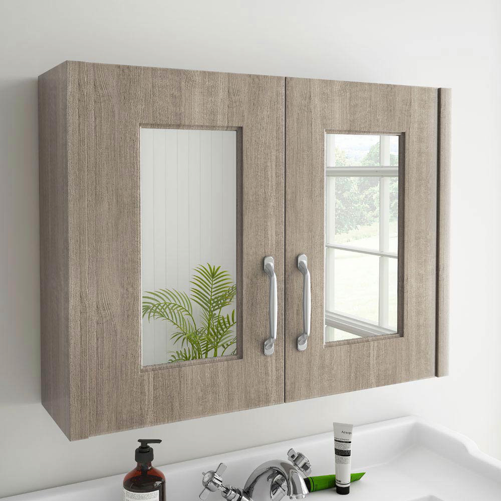 York Traditional Wood Finish 2 Door Mirror Cabinet | Available Now