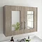 York Traditional Wood Finish 2 Door Mirror Cabinet (800 x 162mm) Profile Large Image