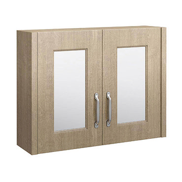 York Traditional Wood Finish 2 Door Mirror Cabinet (800 x 162mm) Profile Large Image