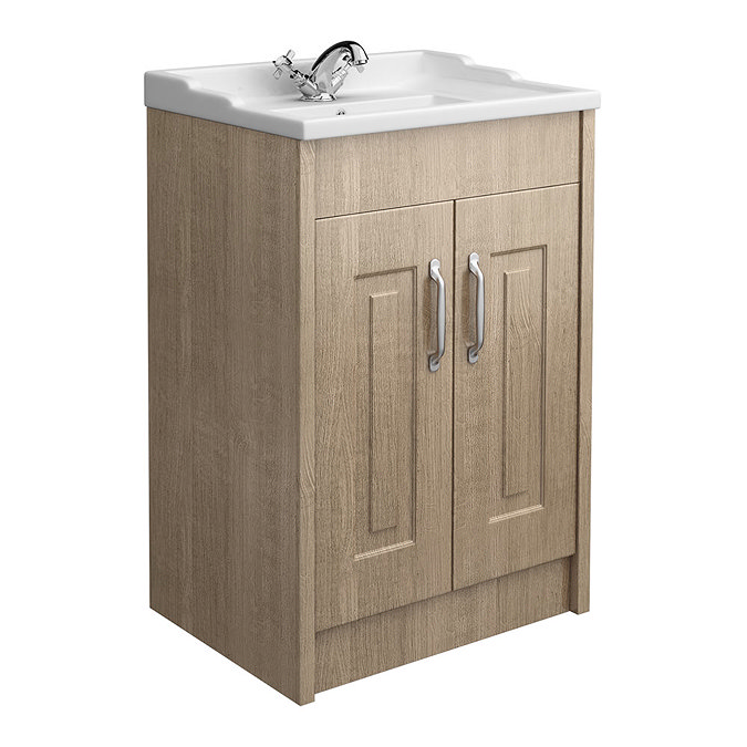York Traditional Wood Finish Bathroom Basin Unit (620 x 470mm)