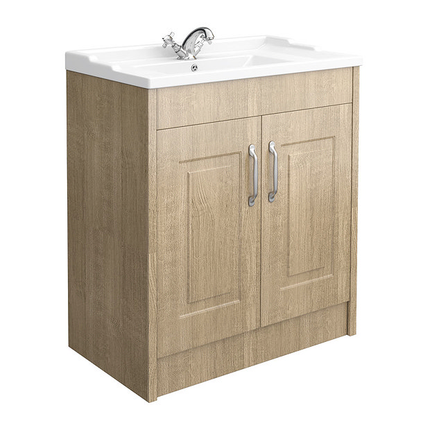 York Traditional Wood Finish Bathroom Basin Unit 820 x 480mm
