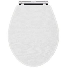 York White Ash Top Fixing Soft Close Toilet Seat Medium Image