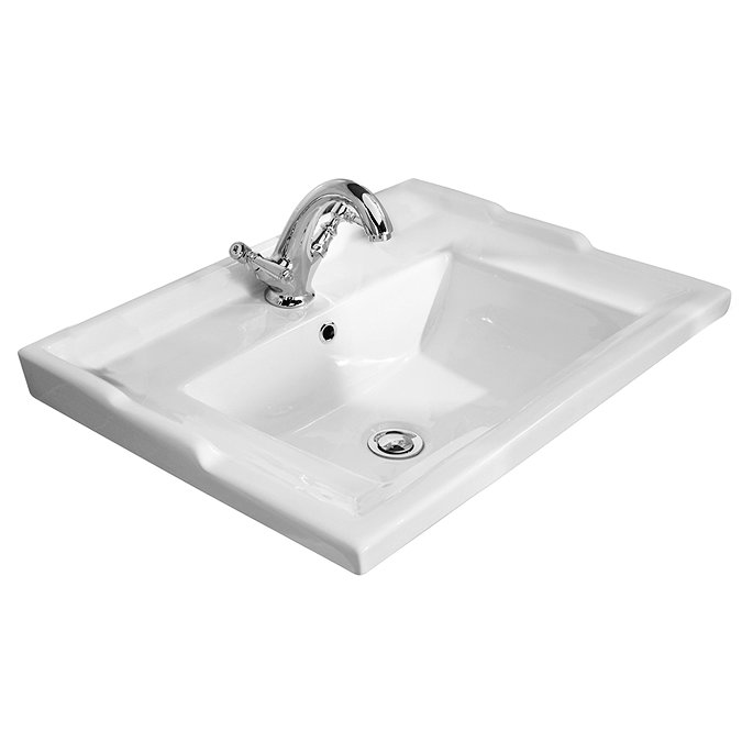 York Traditional White Ash Bathroom Basin Unit (620 x 470mm)  In Bathroom Large Image