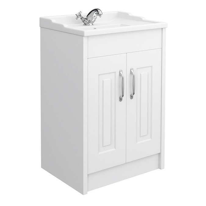 York Traditional White Bathroom Basin Unit (620 x 470mm)