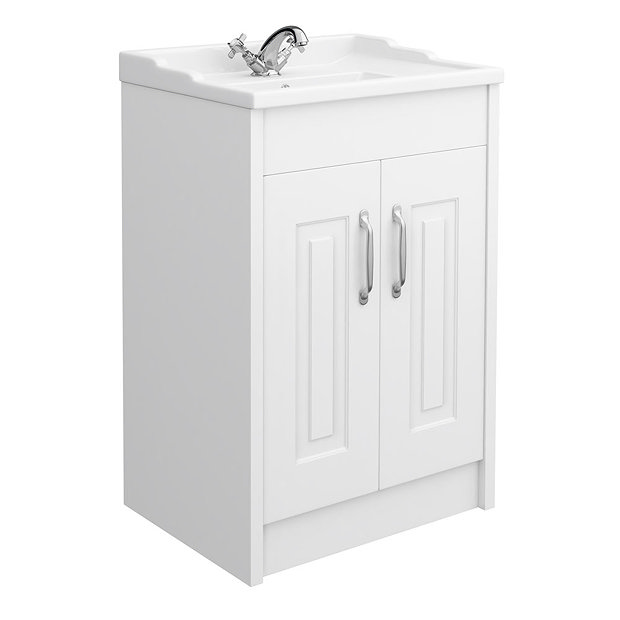 York Traditional White Ash Bathroom Basin Unit Victorian Plumbing.co.uk